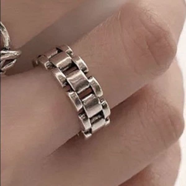 The Moto Ring in Tibetan Silver stamped 925 - Thumbnail 3