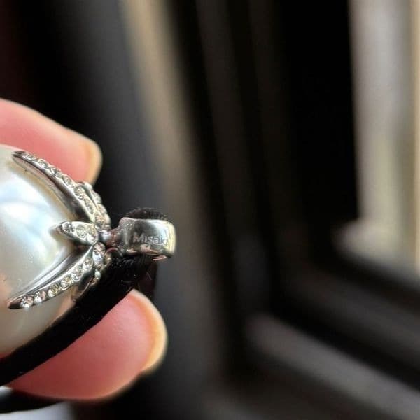 Vintage Misaki Pearl Pendant on satin string. - Thumbnail 11