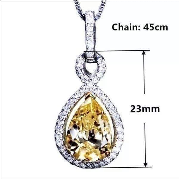 The Yellow Drip Citrine and 925 pendant necklace - Thumbnail 4