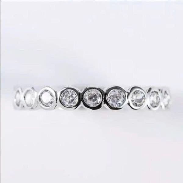 Restock!!The Brilliant Bezel eternity band with zircon in Sterling Silver sz 7 - Thumbnail 5