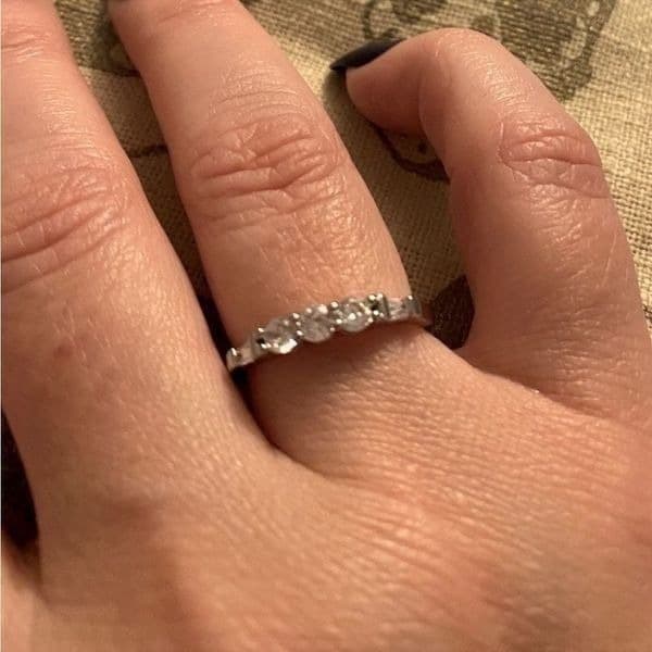The WithThese Rings 925 Silver Ring W/White Sapphire Set sz 6 - Thumbnail 4
