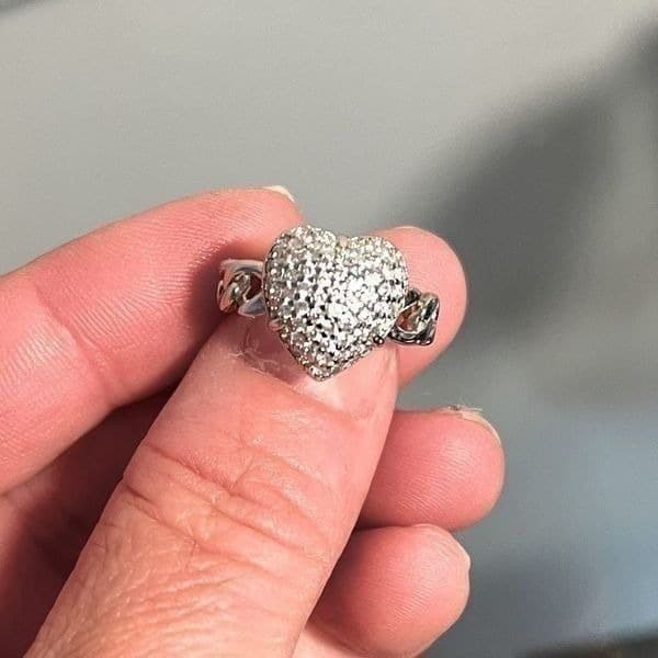 The Open Heart Ring adjustable link ring in 925 - Thumbnail 5