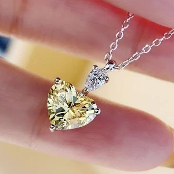 The Sun Shine Heart pendant necklace in 925 and cubic zirconia - Image 1