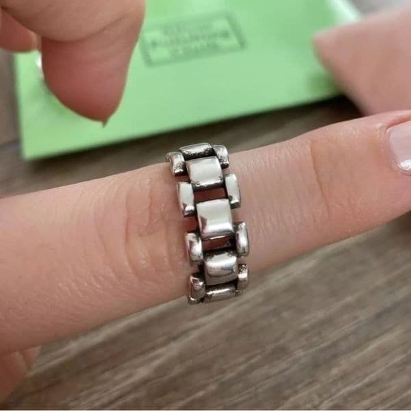 The Moto Ring in Tibetan Silver stamped 925 - Thumbnail 2