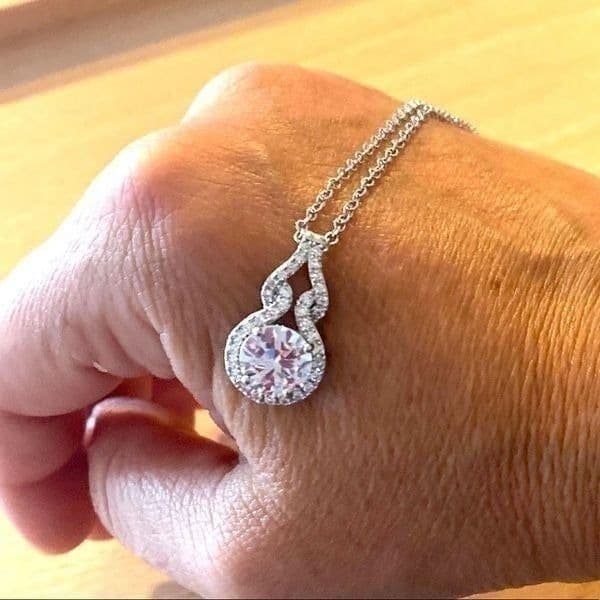 The Cathedral estate inspired 925 White Sapphire Pendant necklace - Thumbnail 6