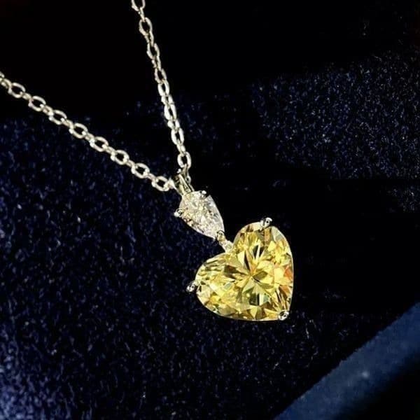 The Sun Shine Heart pendant necklace in 925 and cubic zirconia - Thumbnail 2