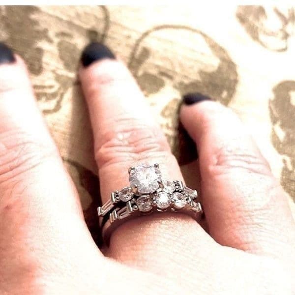 The WithThese Rings 925 Silver Ring W/White Sapphire Set sz 6 - Thumbnail 6