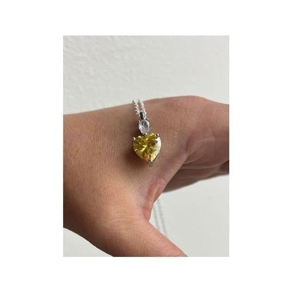 The Sun Shine Heart pendant necklace in 925 and cubic zirconia - Thumbnail 3