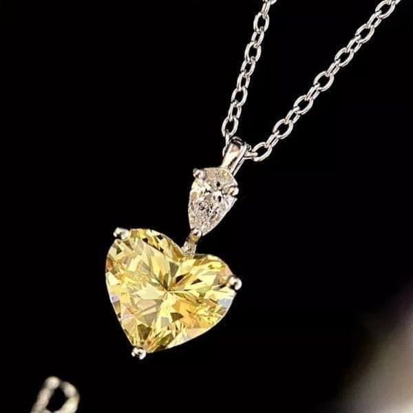 The Sun Shine Heart pendant necklace in 925 and cubic zirconia - Thumbnail 4