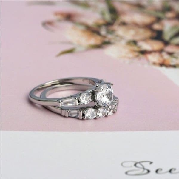 The WithThese Rings 925 Silver Ring W/White Sapphire Set sz 6 - Thumbnail 7