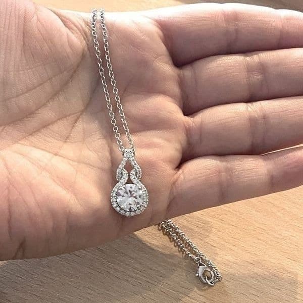 The Cathedral estate inspired 925 White Sapphire Pendant necklace - Thumbnail 7