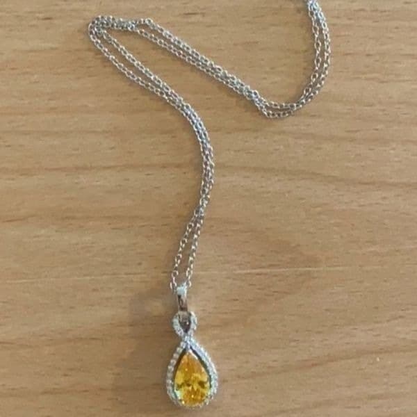 The Yellow Drip Citrine and 925 pendant necklace - Thumbnail 2