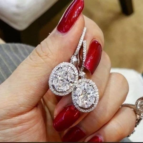 The Living Large Estate inspired round drop earrings 925 - Image 1