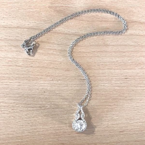 The Cathedral estate inspired 925 White Sapphire Pendant necklace - Thumbnail 4
