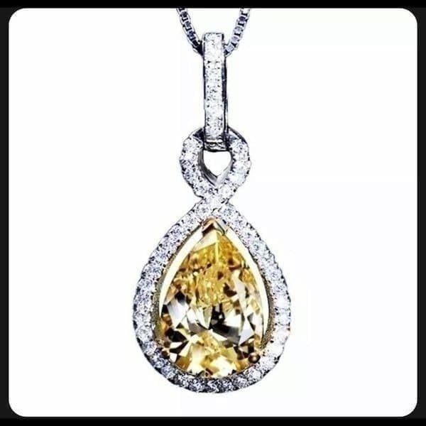 The Yellow Drip Citrine and 925 pendant necklace - Thumbnail 7