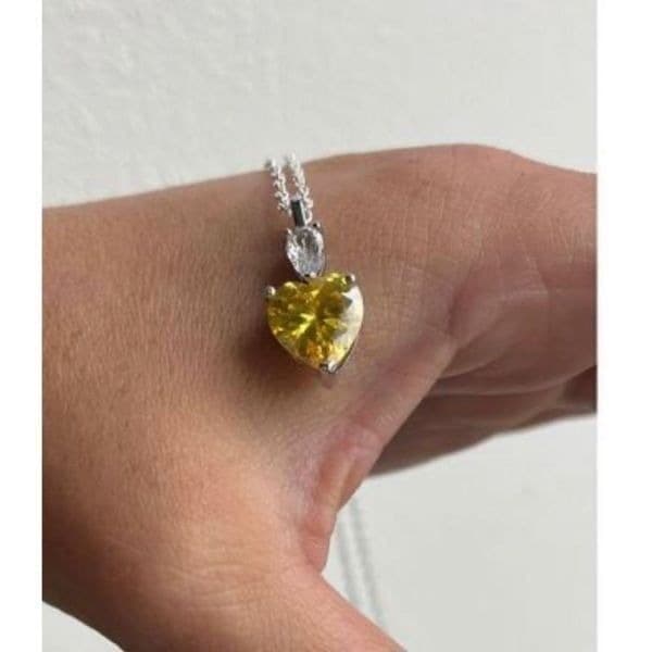 The Sun Shine Heart pendant necklace in 925 and cubic zirconia - Thumbnail 8