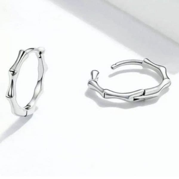 The Bamboo Beauty Dainty hoop earrings in 925 silver - Image 1
