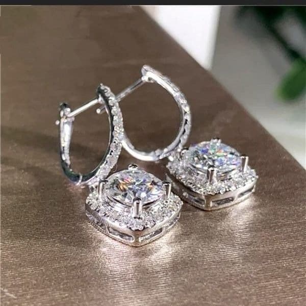 The Bling Bae 925 Silver Drop White Sapphire Earrings - Image 1