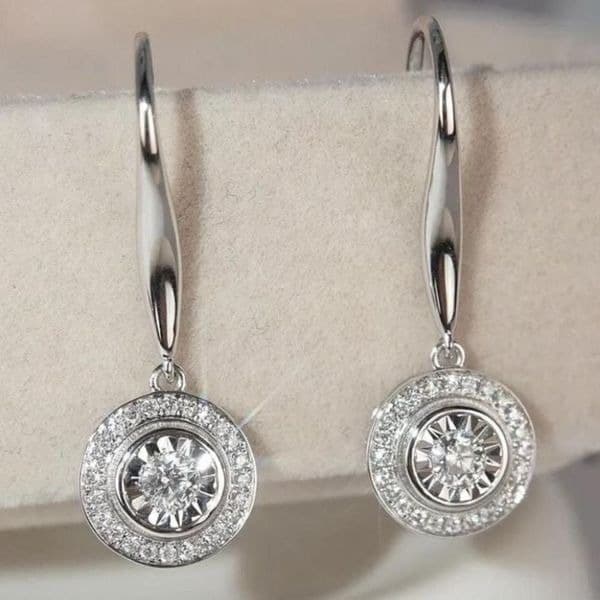 The Dazzling Dish 925 Silver and Cubic Zirconia Drop earrings - Thumbnail 3