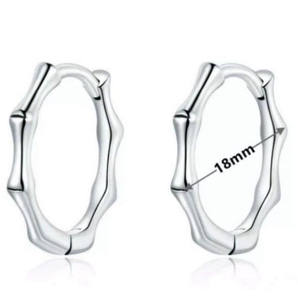 The Bamboo Beauty Dainty hoop earrings in 925 silver - Thumbnail 2
