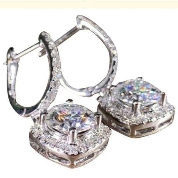 The Bling Bae 925 Silver Drop White Sapphire Earrings - Thumbnail 2