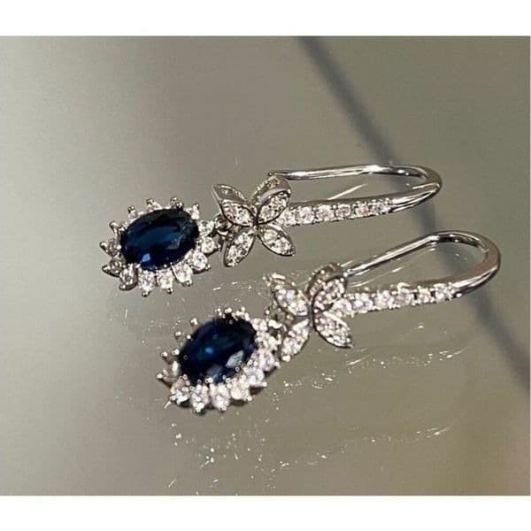The Super Star zircon and 925 drop dangle earrings - Image 1