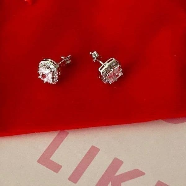 Last pair!Classic zircon studs in Sterling Silver - Thumbnail 6