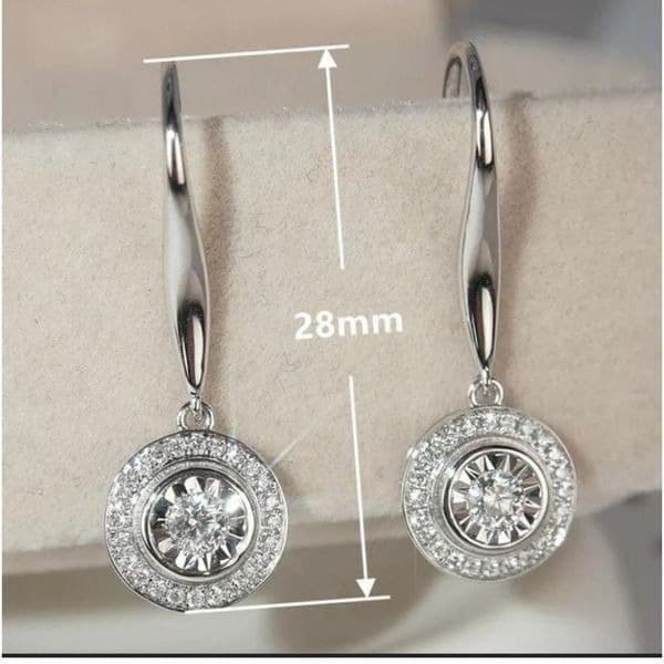 The Dazzling Dish 925 Silver and Cubic Zirconia Drop earrings - Thumbnail 4