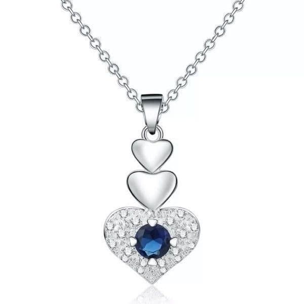 The Something Blue Heart pendant necklace in sapphire and 925 - Image 1