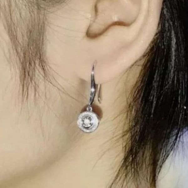 The Dazzling Dish 925 Silver and Cubic Zirconia Drop earrings - Thumbnail 2