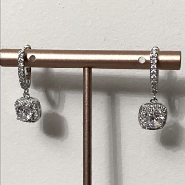The Bling Bae 925 Silver Drop White Sapphire Earrings - Thumbnail 8