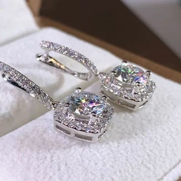 The Bling Bae 925 Silver Drop White Sapphire Earrings - Thumbnail 9