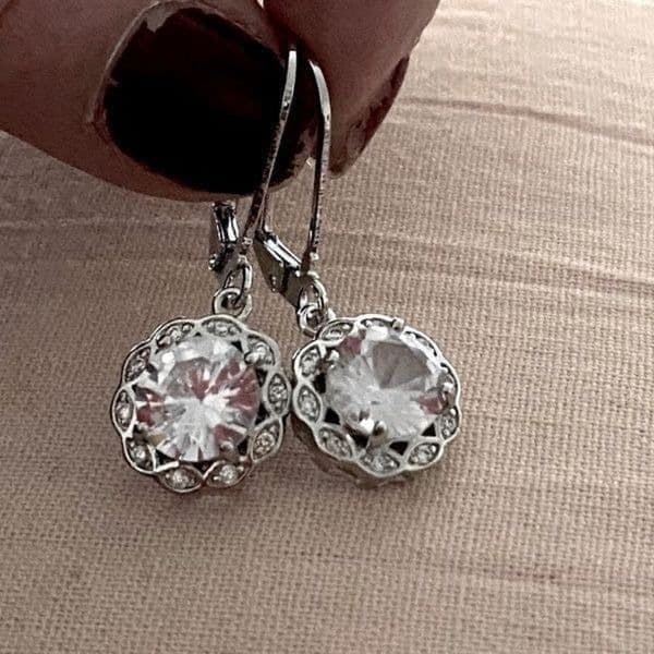 The Karma Earrings 925/White Sapphire Drop earrings - Thumbnail 6