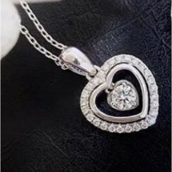 The Hearts Desire Pendant Necklace in silver and cubic zirconia - Thumbnail 4