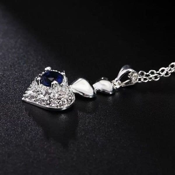 The Something Blue Heart pendant necklace in sapphire and 925 - Thumbnail 7