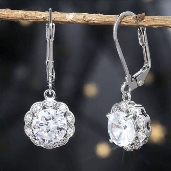 The Karma Earrings 925/White Sapphire Drop earrings - Image 1