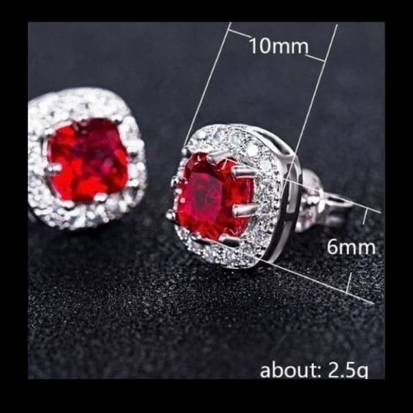 Last pair!Classic zircon studs in Sterling Silver - Thumbnail 3