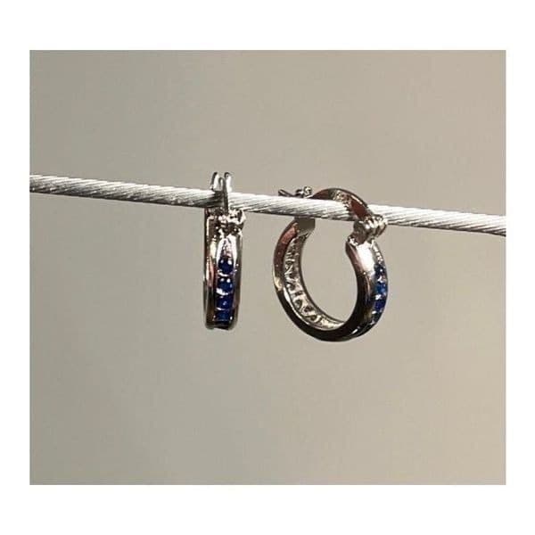 The Prize Earring in Blue Hoop, huggie in 925 & sapphire - Thumbnail 3