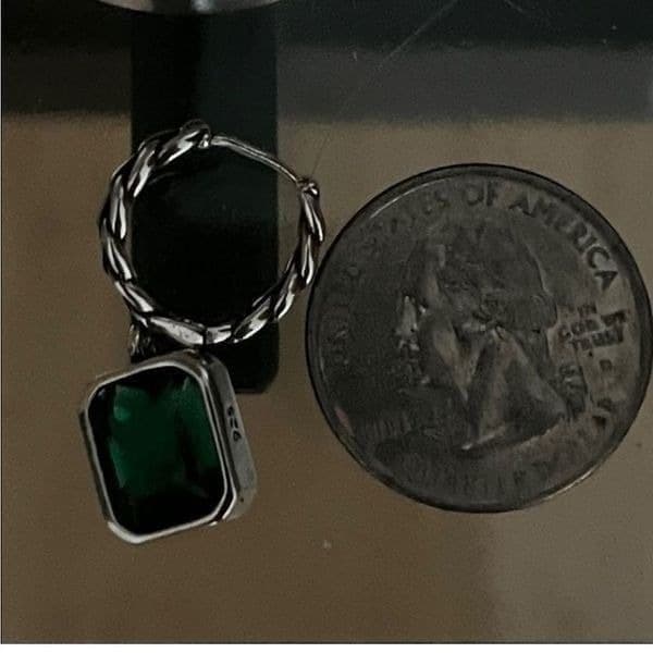 The Emerald Punk Rock drop earrings in 925 silver - Thumbnail 4