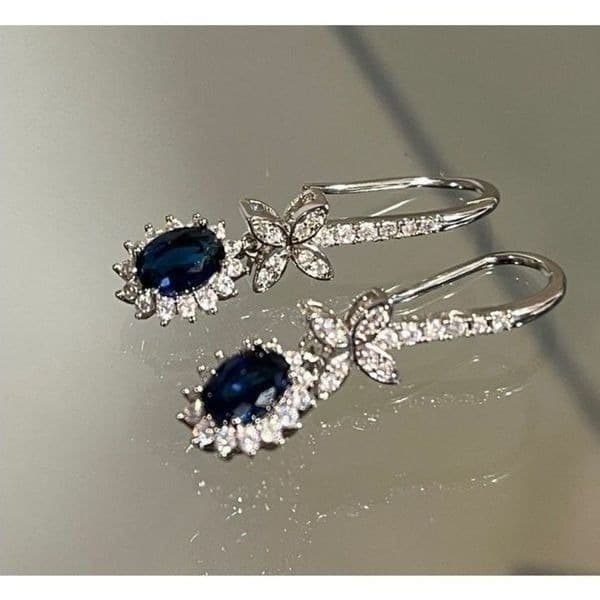 The Super Star zircon and 925 drop dangle earrings - Image 1