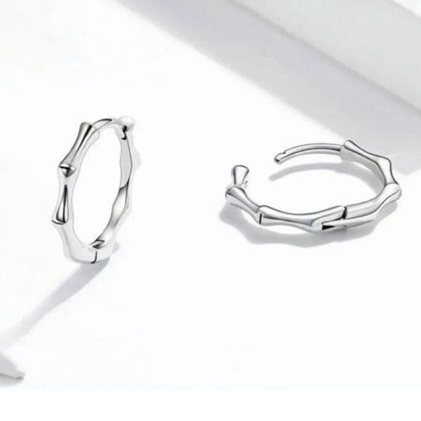 The Bamboo Beauty Dainty hoop earrings in 925 silver - Image 1