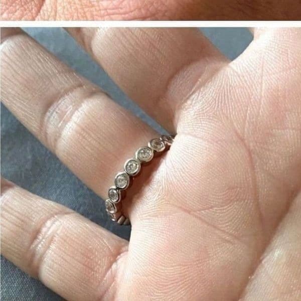 The Brilliant Bezel eternity band with zircon in Sterling Silver sz 10 - Thumbnail 8