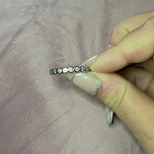 The Brilliant Bezel eternity band with zircon in Sterling Silver sz 10 - Thumbnail 2