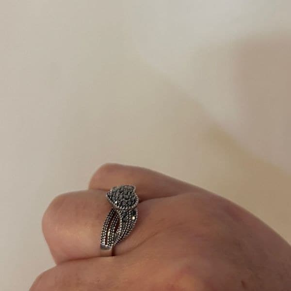 Floating Vintage heart ring in sterling silver sz 6 - Thumbnail 8