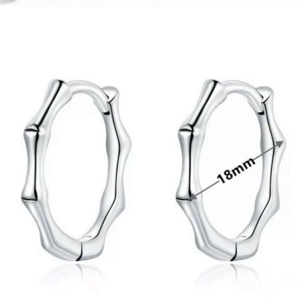 The Bamboo Beauty Dainty hoop earrings in 925 silver - Thumbnail 3