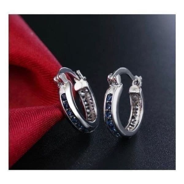The Prize Earring in Blue Hoop, huggie in 925 & sapphire - Image 1