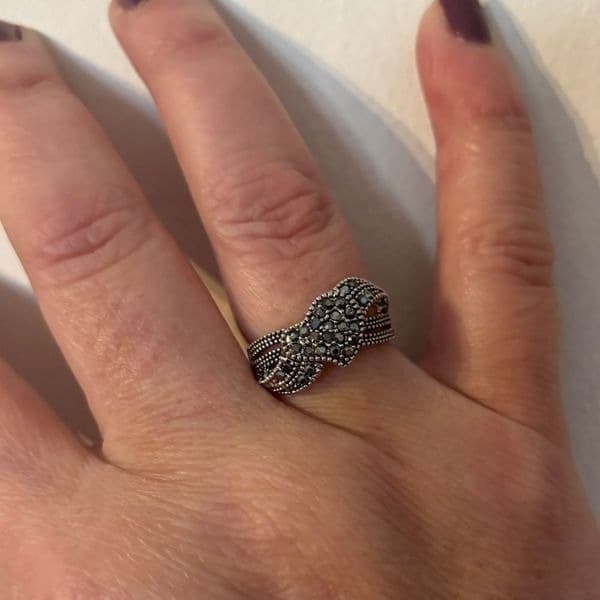 Floating Vintage heart ring in sterling silver sz 6 - Thumbnail 6