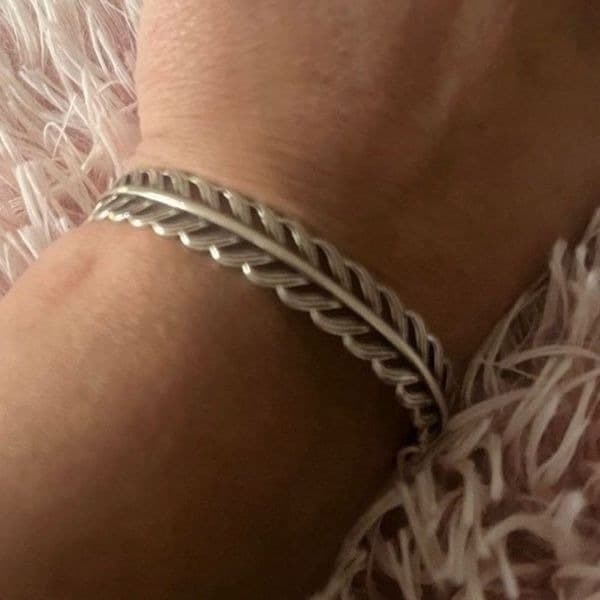 The Braided Cuff Bracelet adjustable, in 925 antiqued silver. - Thumbnail 7