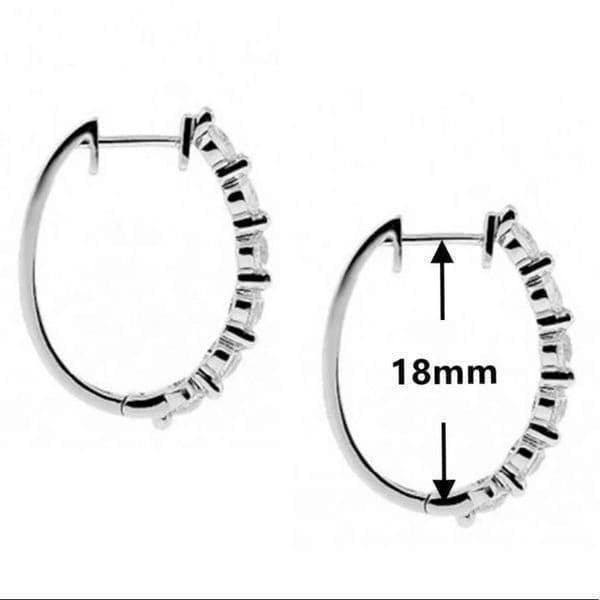 The Edie 925 Silver Hoop Earrings w White Sapphire - Thumbnail 3