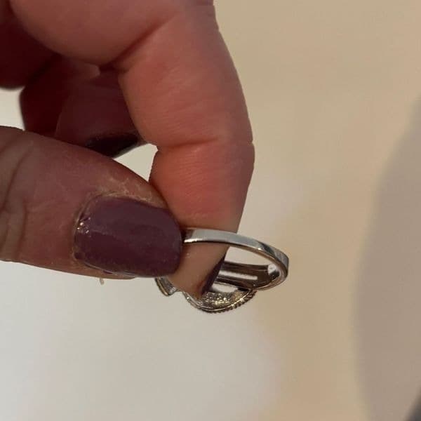 Floating Vintage heart ring in sterling silver sz 6 - Thumbnail 3